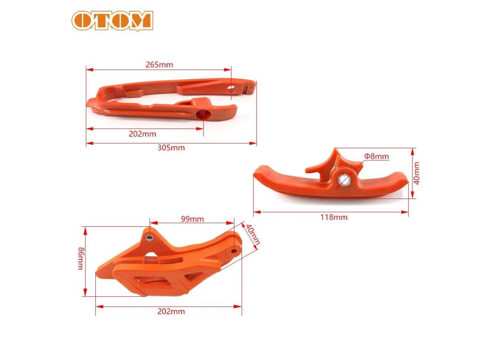 Слайдер цепи на маятник KTM SX XC-F FC TX EX MC-F 125-450, черный